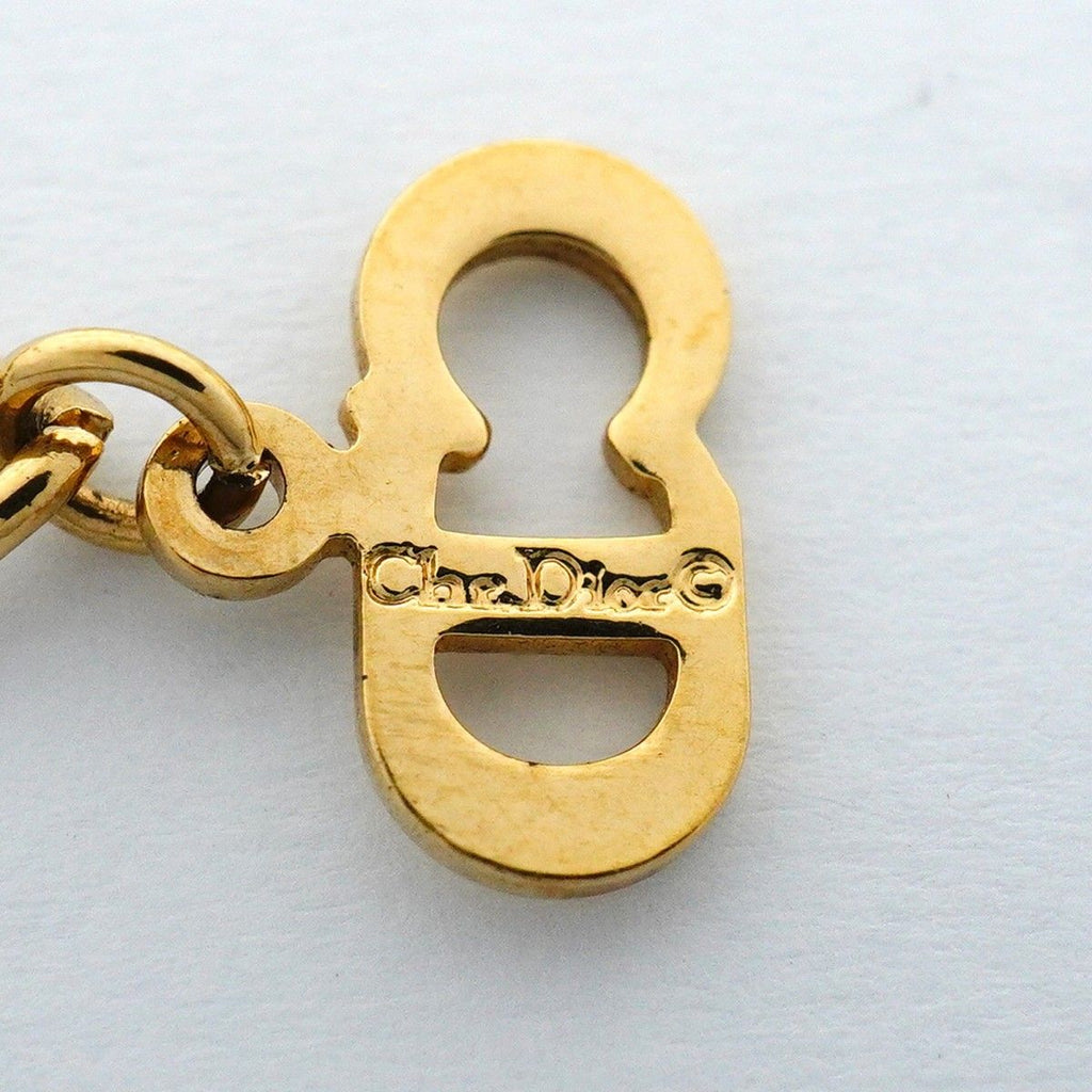 Dior Necklace CD Logo Gold Plated Rhinestone — view 5