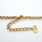 Dior Necklace CD Logo Gold Plated Rhinestone — view 4