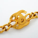 Chanel Necklace Vintage CC Logo Turnlock Gold Plated — view 8