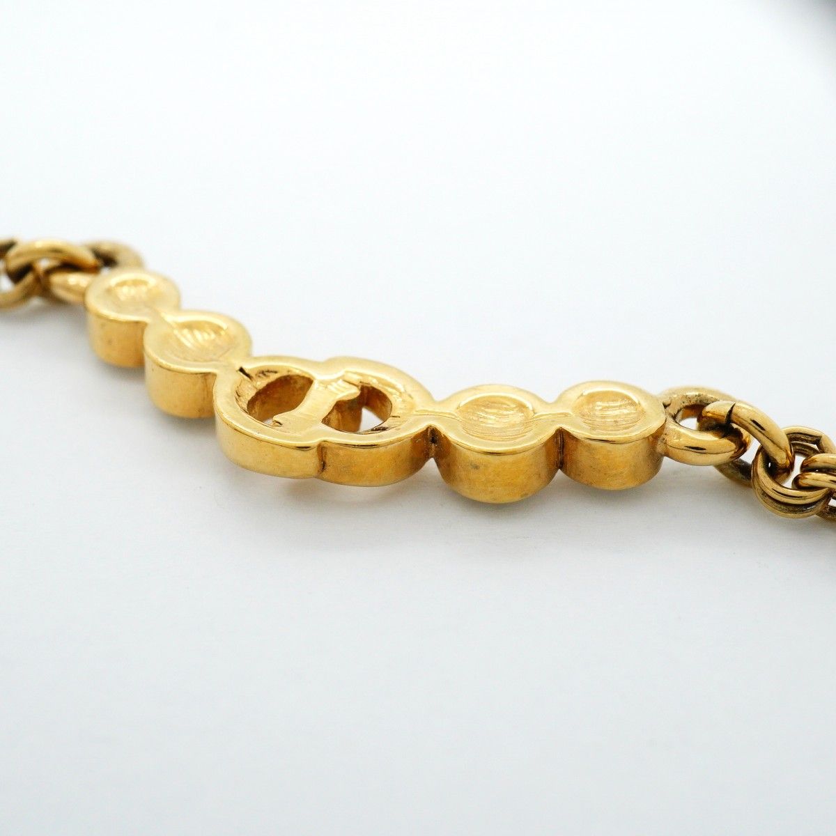 Dior Necklace CD Logo Gold Plated Rhinestone — view 7