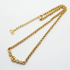 Dior Necklace CD Logo Gold Plated Rhinestone — view 3