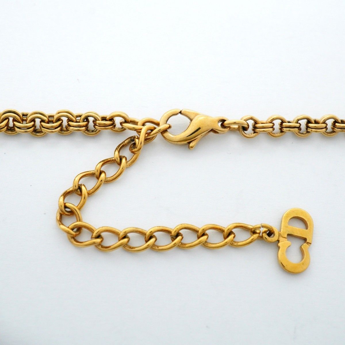 Dior Necklace CD Logo Gold Plated Rhinestone — view 4
