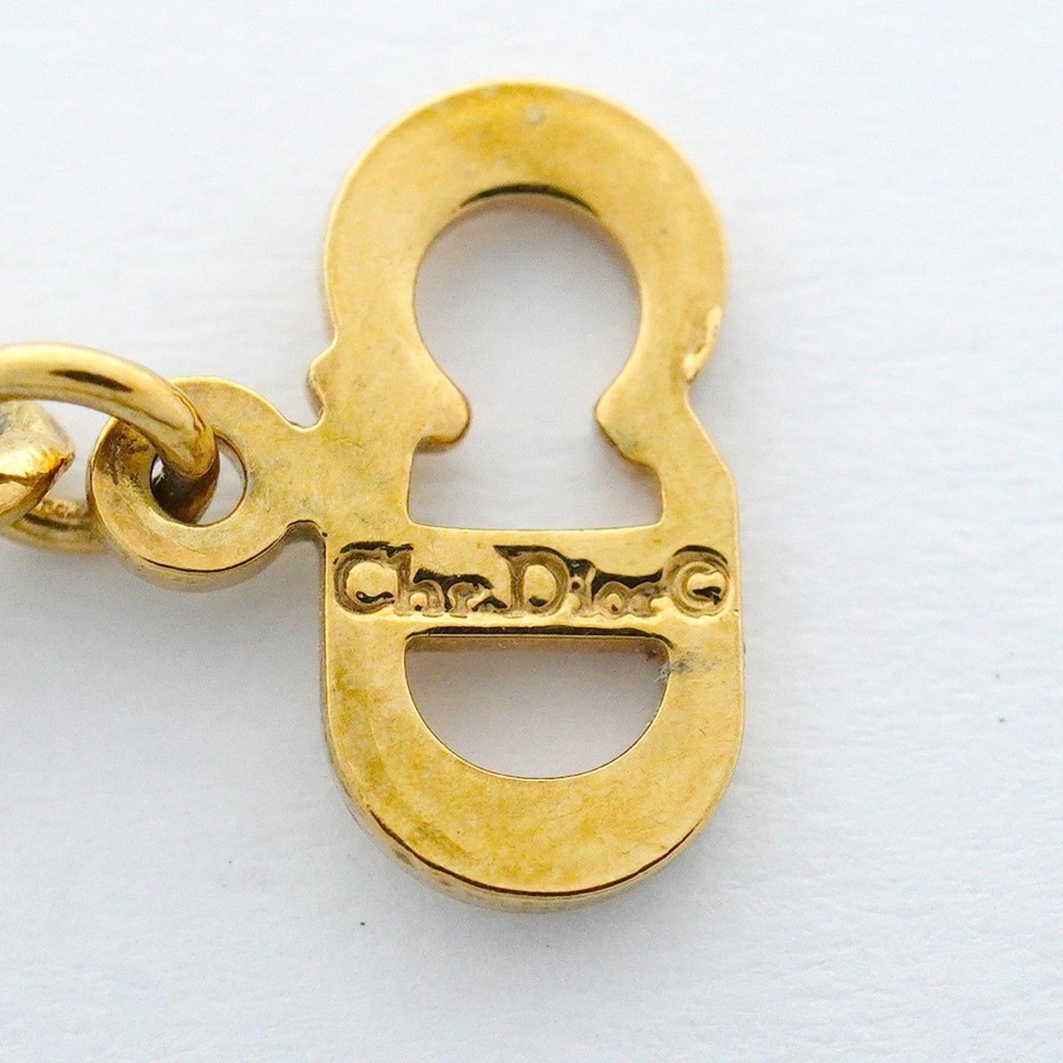 Dior Necklace CD Logo Gold Plated Rhinestone — view 5