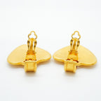 Chanel Earrings Vintage CC Logo Heart Motif Gold Plated — view 7