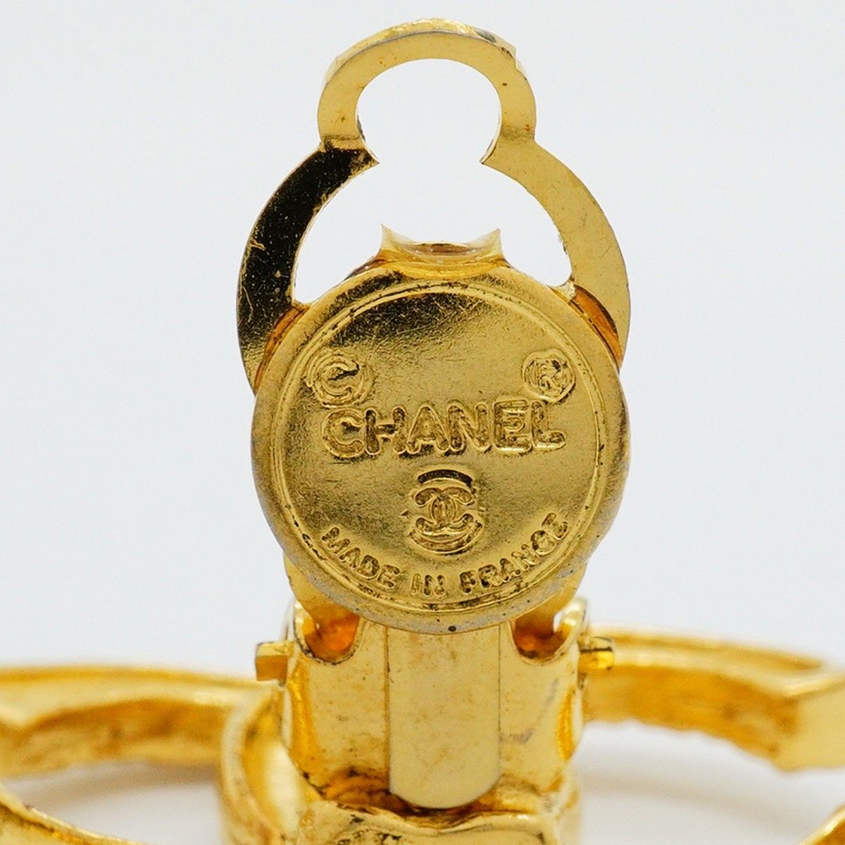 Chanel Earrings Vintage CC Logo Gold Plated — view 4