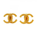 Chanel Earrings Vintage CC Logo Gold Plated