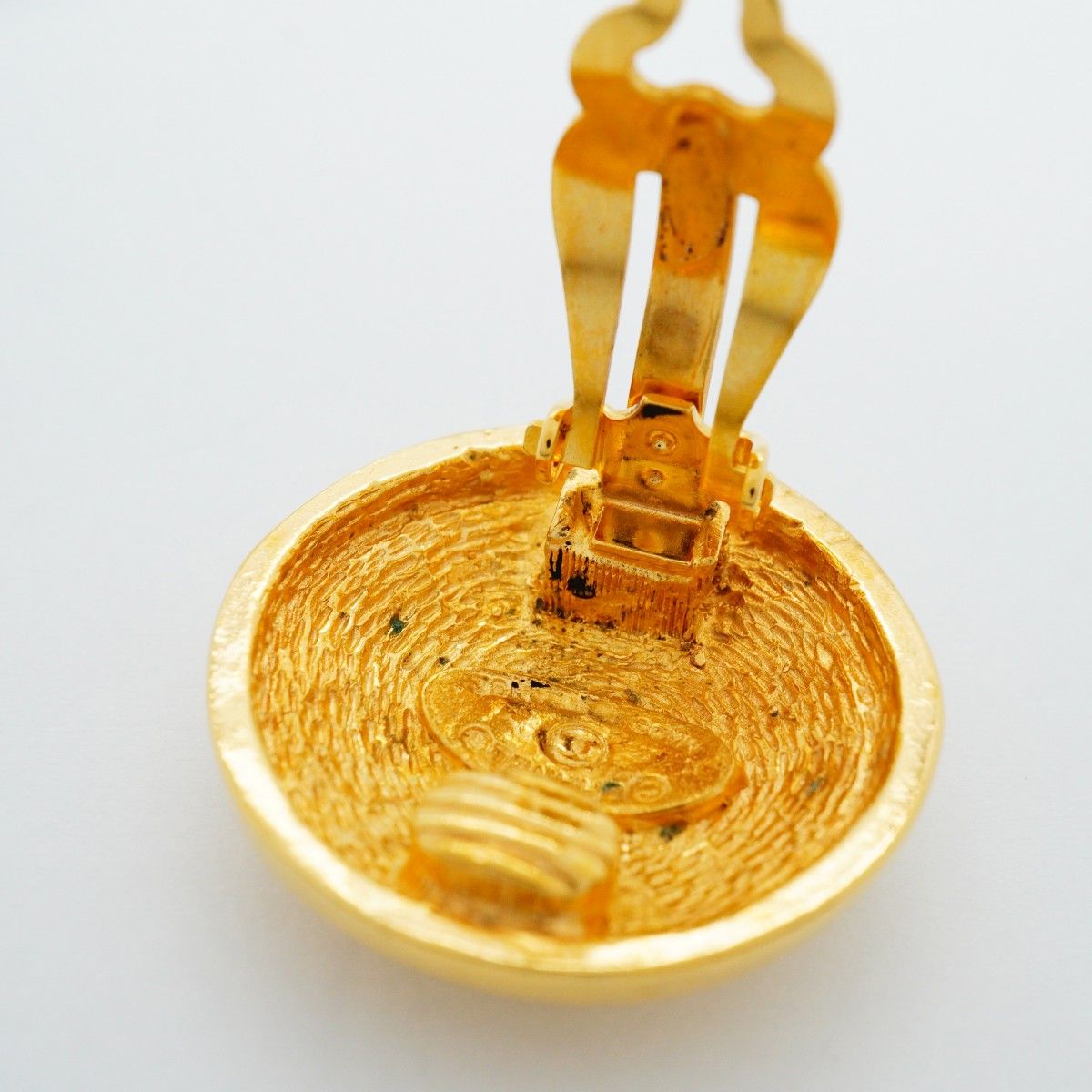Chanel Earrings Vintage CC Logo Quilted Round — view 9