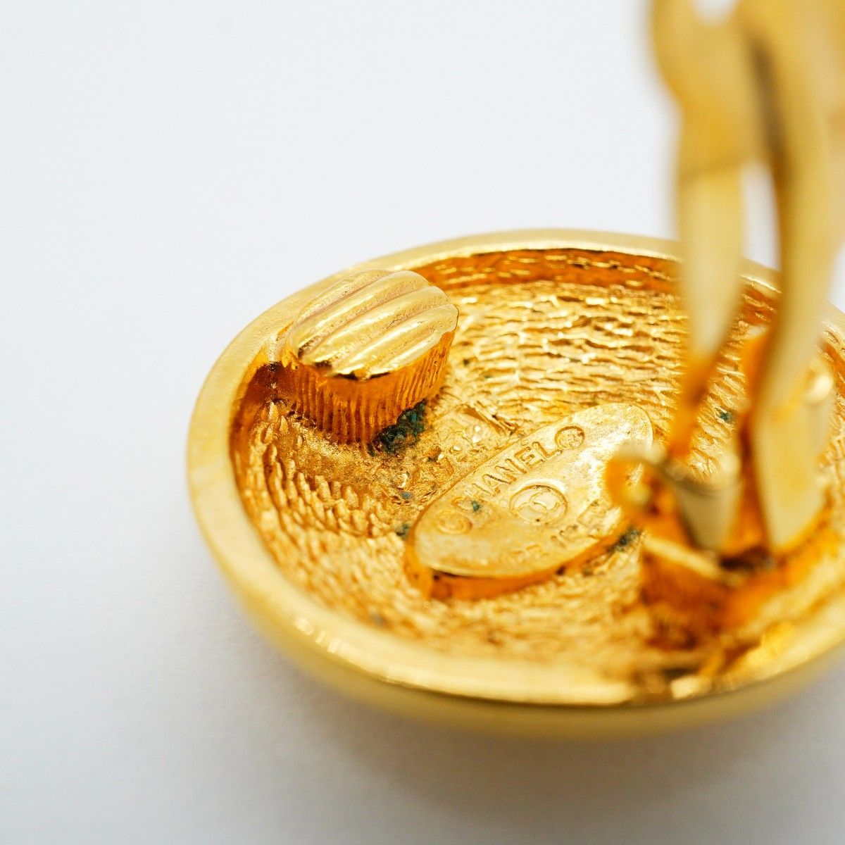 Chanel Earrings Vintage CC Logo Quilted Round — view 8