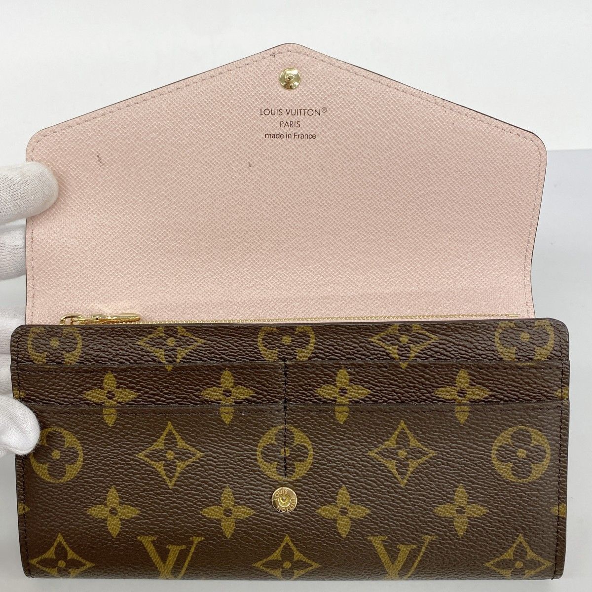 Louis Vuitton Wallet Monogram Portefeuille Sarah Brown Rose Velours — view 8