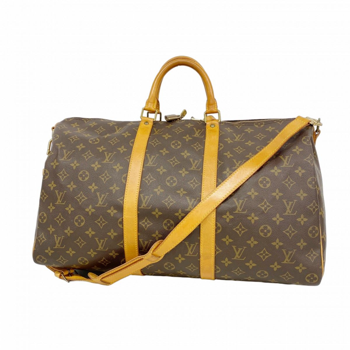 Louis Vuitton Boston Bag Monogram Keepall Bandouliere 50 Brown