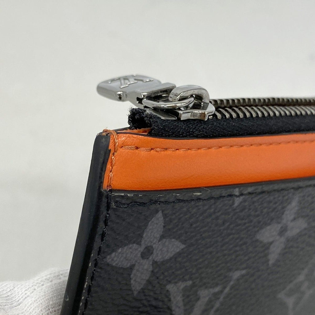 Louis Vuitton Coin Case Monogram Eclipse Card Holder Black Sunrise Orange — view 5