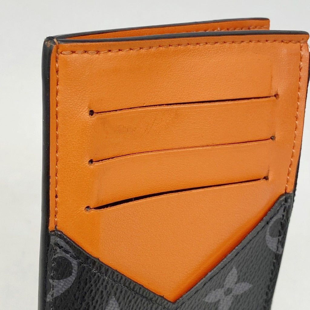 Louis Vuitton Coin Case Monogram Eclipse Card Holder Black Sunrise Orange — view 6