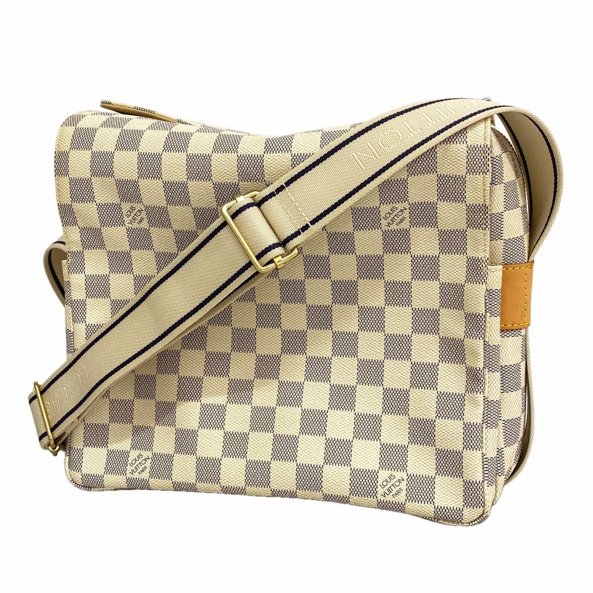 Louis Vuitton Shoulder Bag Damier Azur Naviglio White