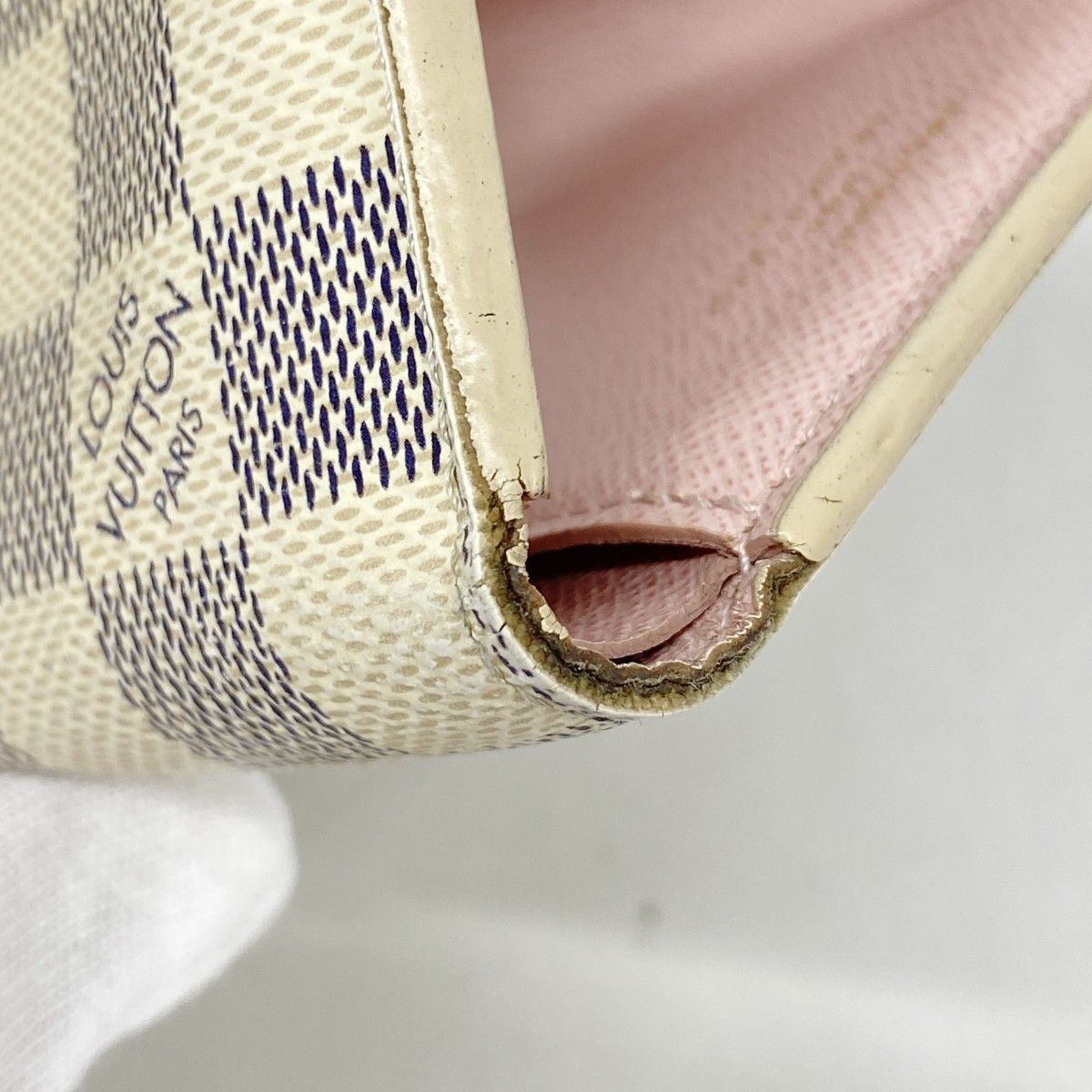 Louis Vuitton Trifold Wallet Damier Azur Portefeuille Victorine White Rosevaleri — view 6