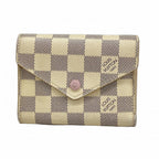 Louis Vuitton Trifold Wallet Damier Azur Portefeuille Victorine White Rosevaleri