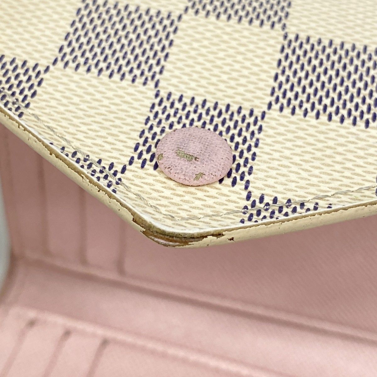 Louis Vuitton Trifold Wallet Damier Azur Portefeuille Victorine White Rosevaleri — view 7