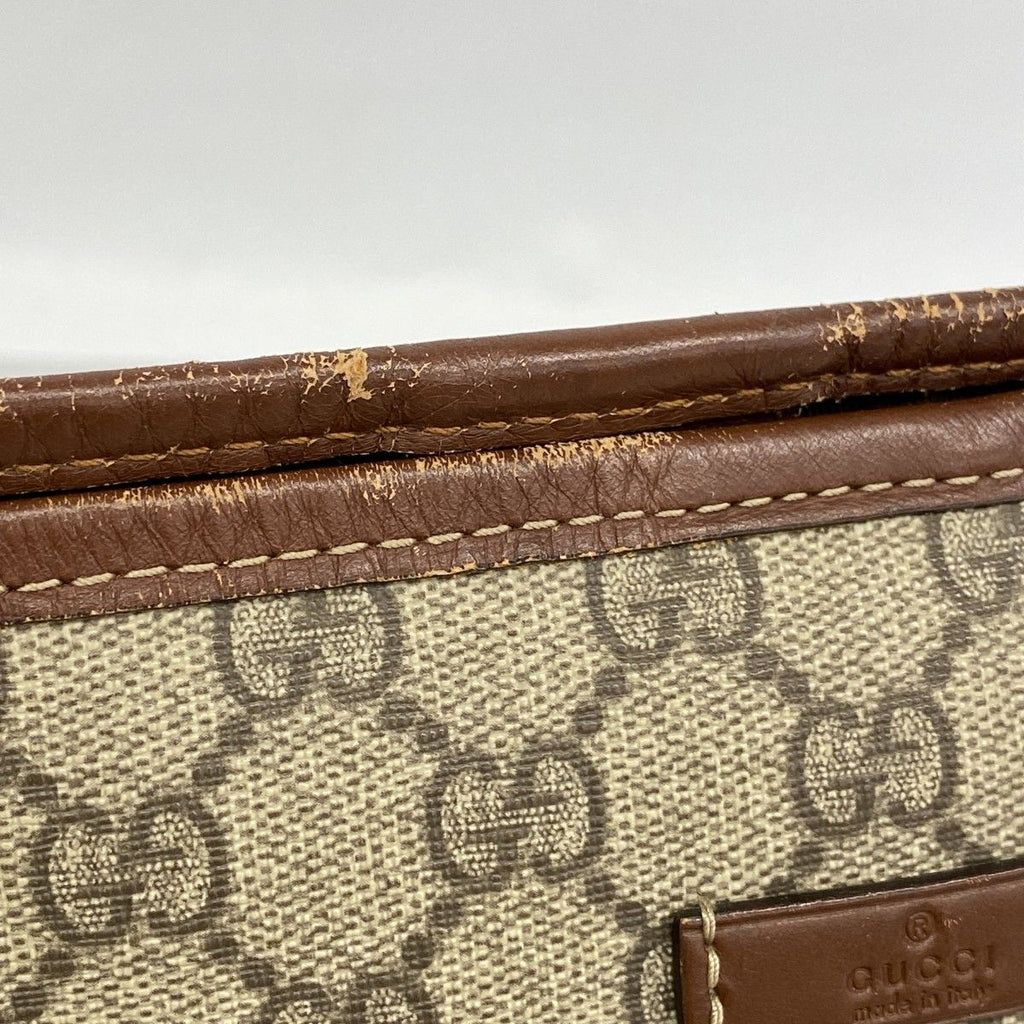 Gucci Tote GG Supreme Brown Champagne Gold — view 7