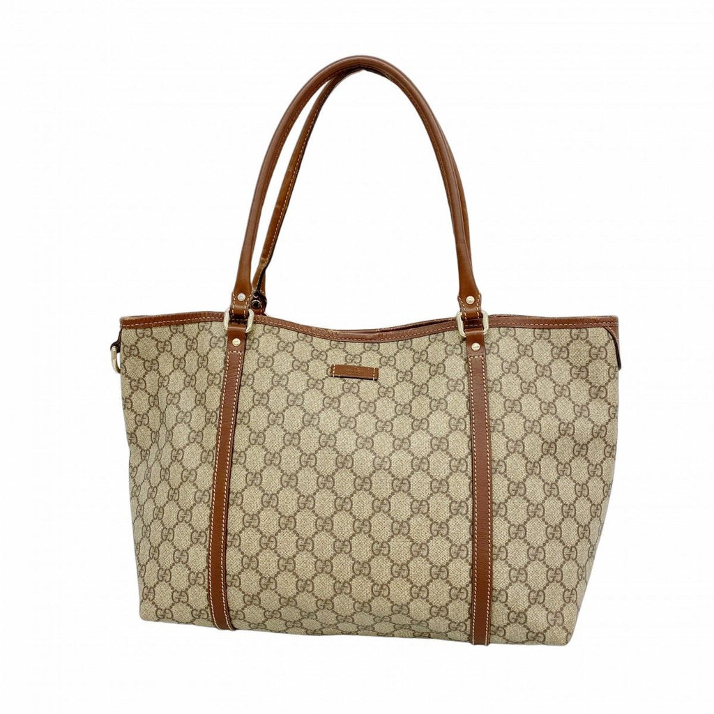 Gucci Tote GG Supreme Brown Champagne Gold