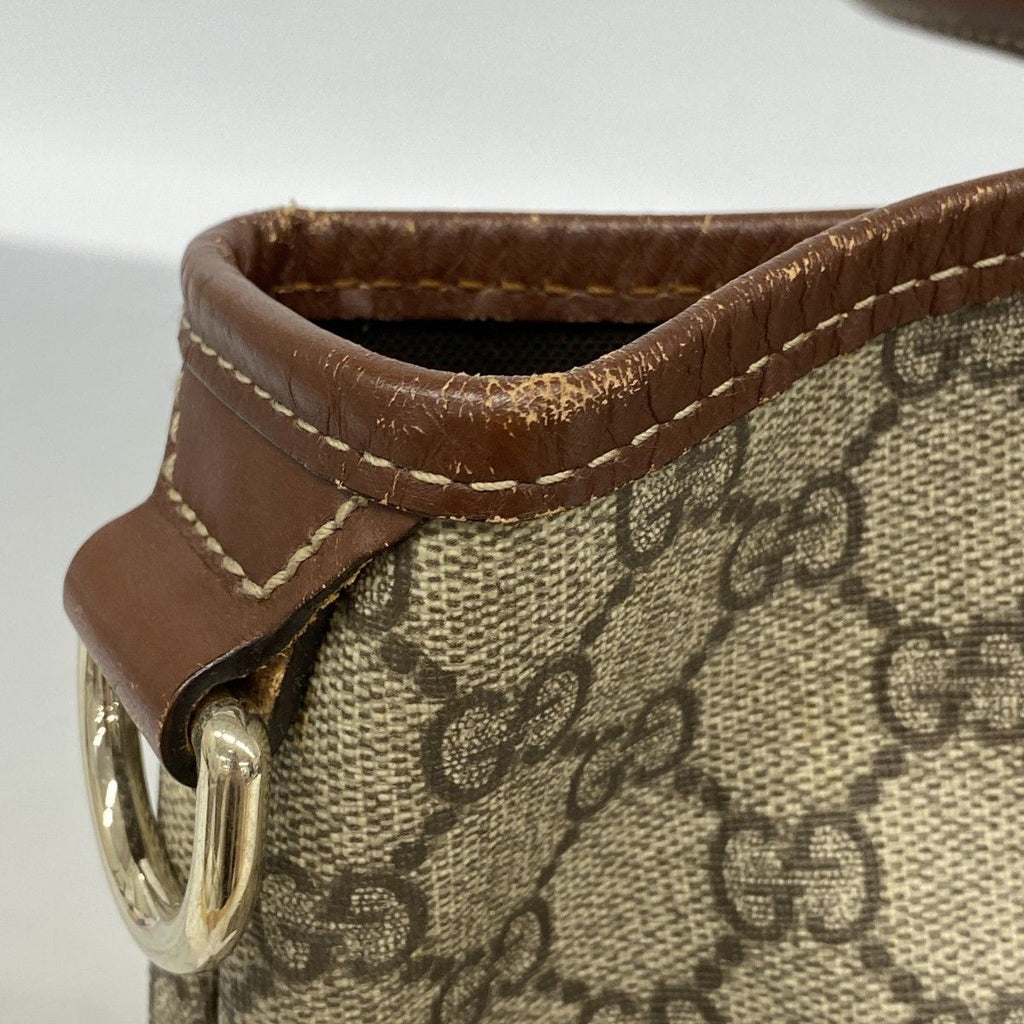 Gucci Tote GG Supreme Brown Champagne Gold — view 8