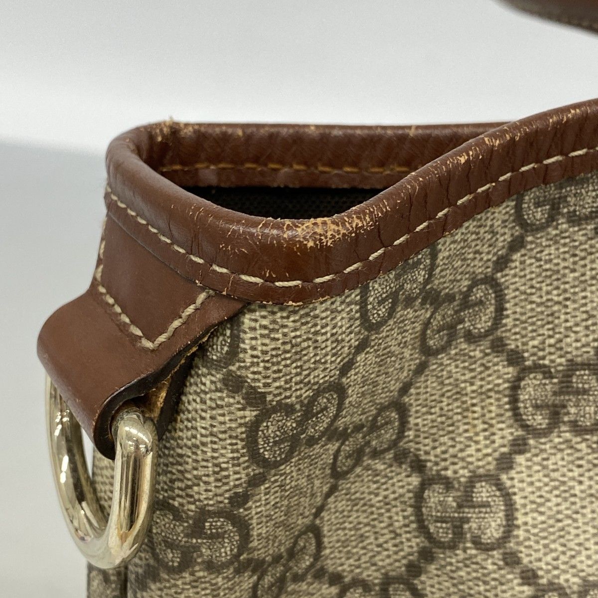 Gucci Tote GG Supreme Brown Champagne Gold — view 8