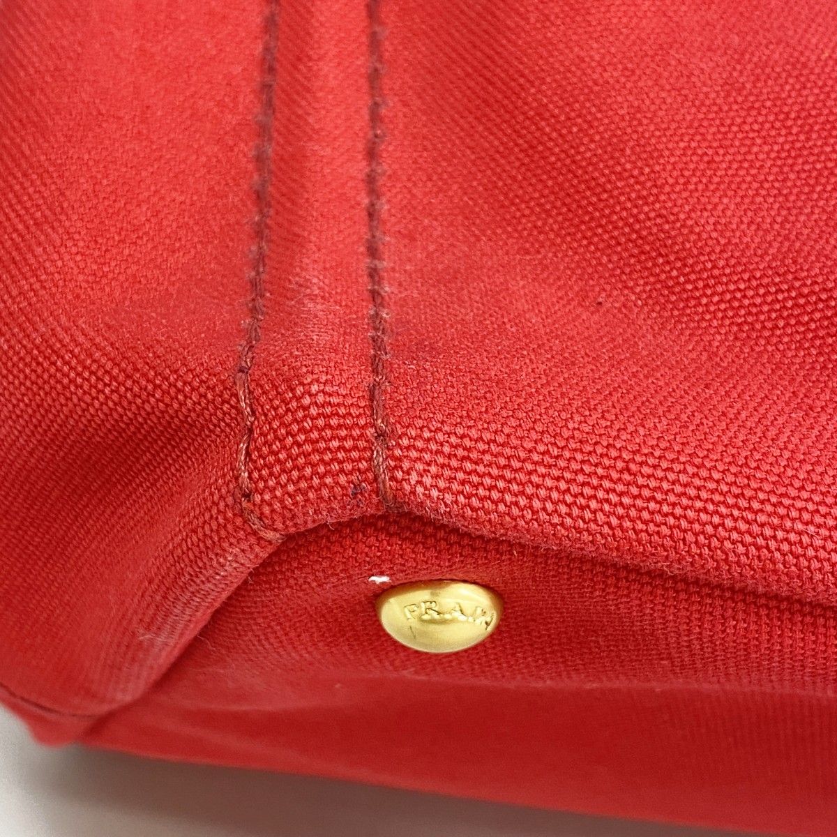 Prada Tote Canapa Canvas Red Gold — view 6