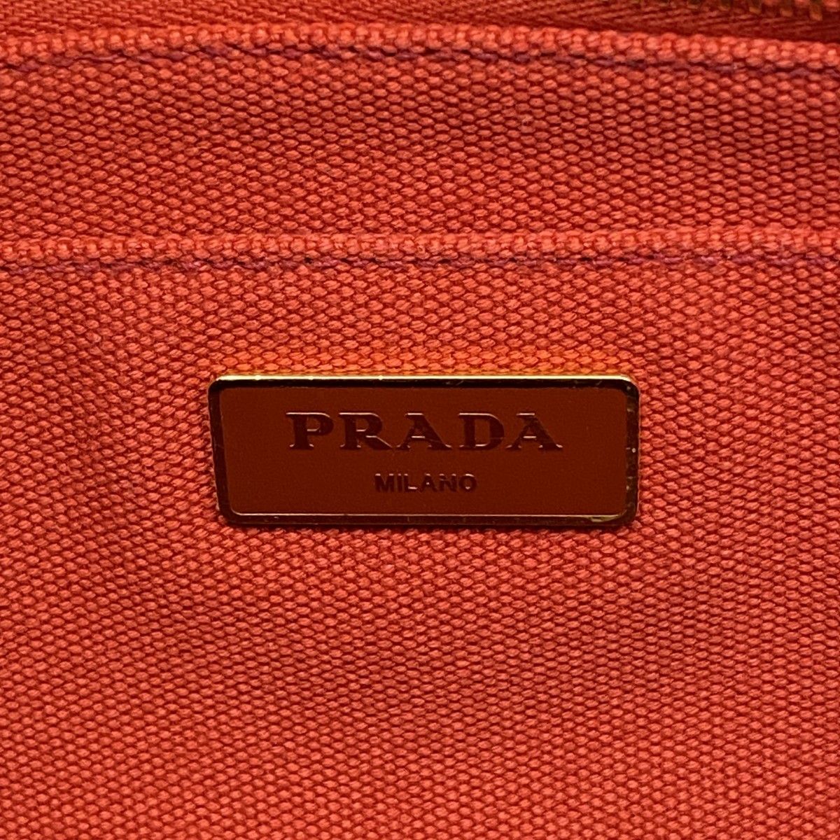 Prada Tote Canapa Canvas Red Gold — view 5
