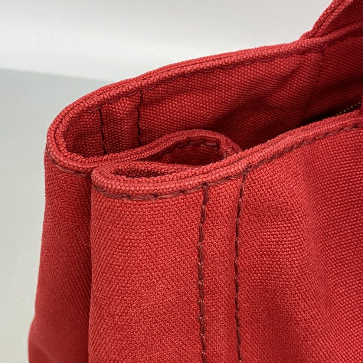 Prada Tote Canapa Canvas Red Gold — view 8