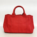 Prada Tote Canapa Canvas Red Gold — view 9