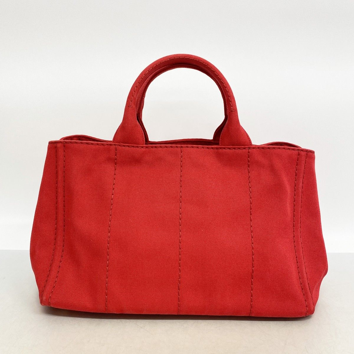 Prada Tote Canapa Canvas Red Gold — view 9