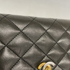 Chanel Shoulder Bag Quilted Limited Edition Lambskin Black Gold Silver — view 7