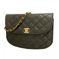 Chanel Shoulder Bag Quilted Limited Edition Lambskin Black Gold Silver