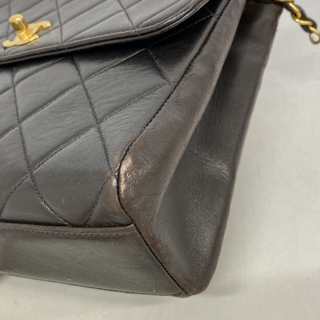 Chanel Shoulder Bag Quilted Lambskin Black Gold — view 6