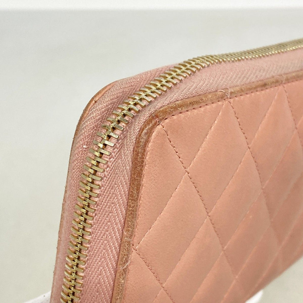 Chanel Wallet Quilted Lambskin Pink Gold — view 6