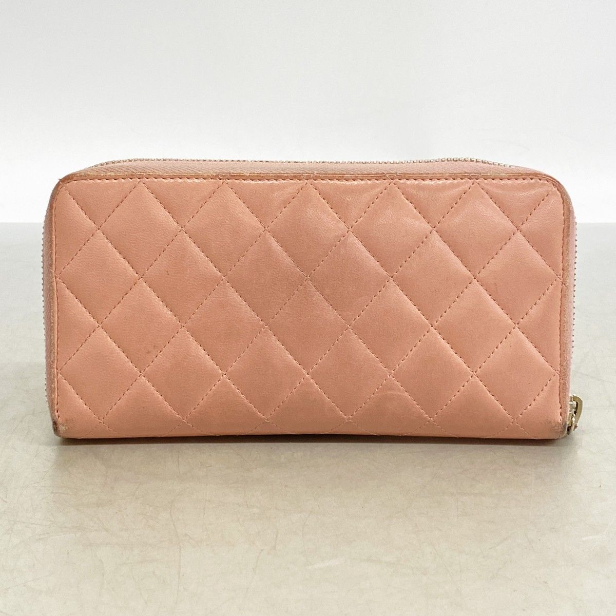 Chanel Wallet Quilted Lambskin Pink Gold — view 9