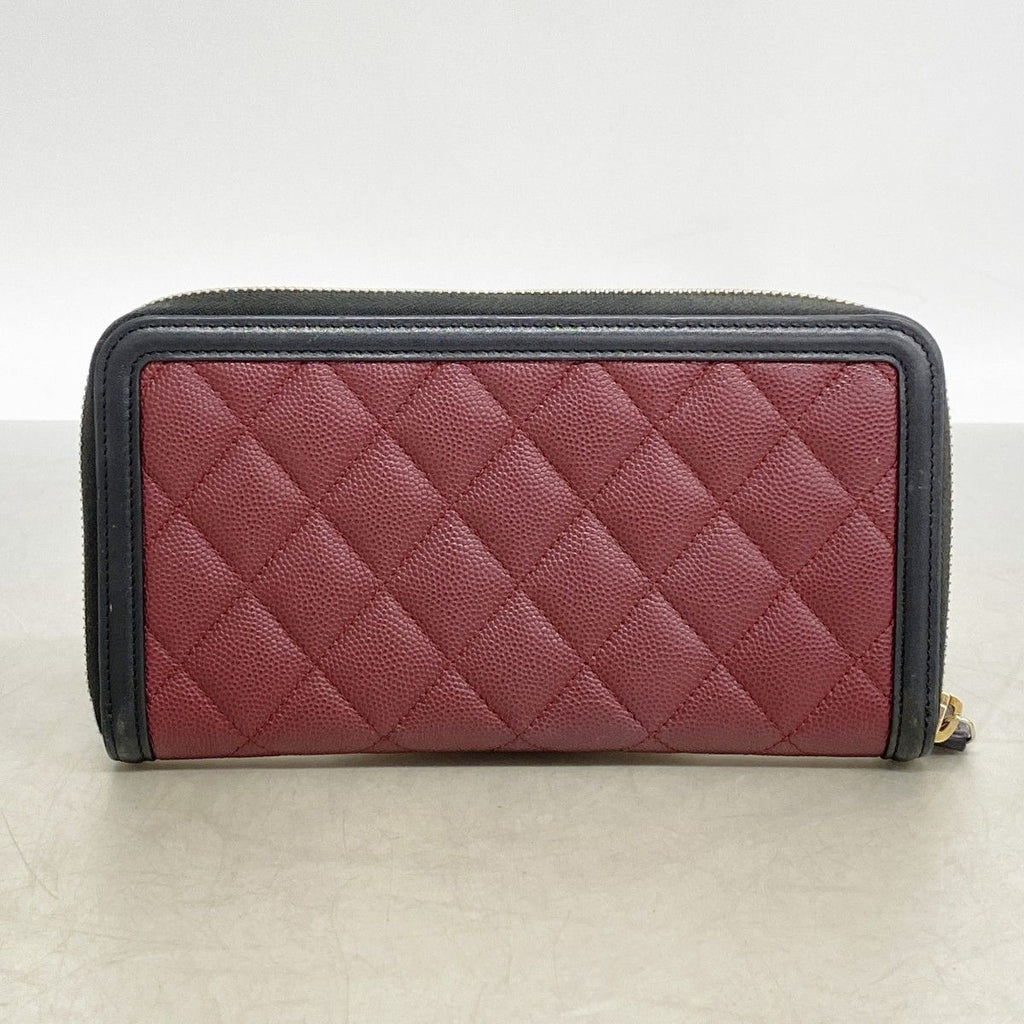 Chanel Wallet CC Filigree Caviar Leather Bordeaux Black Gold — view 8