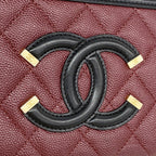 Chanel Wallet CC Filigree Caviar Leather Bordeaux Black Gold — view 6