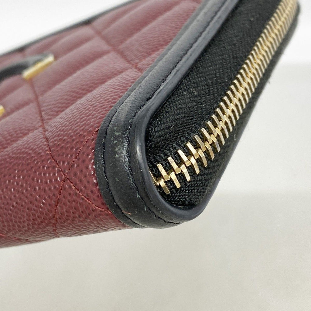 Chanel Wallet CC Filigree Caviar Leather Bordeaux Black Gold — view 5