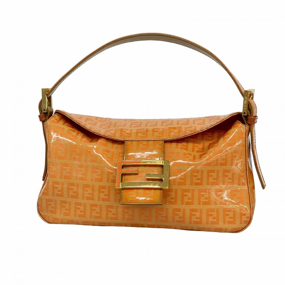 Fendi Handbag Zucchino Orange Gold