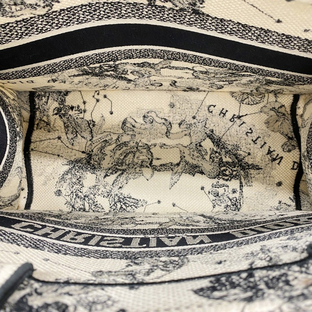 Dior Tote Book Canvas White Black Cles — view 4
