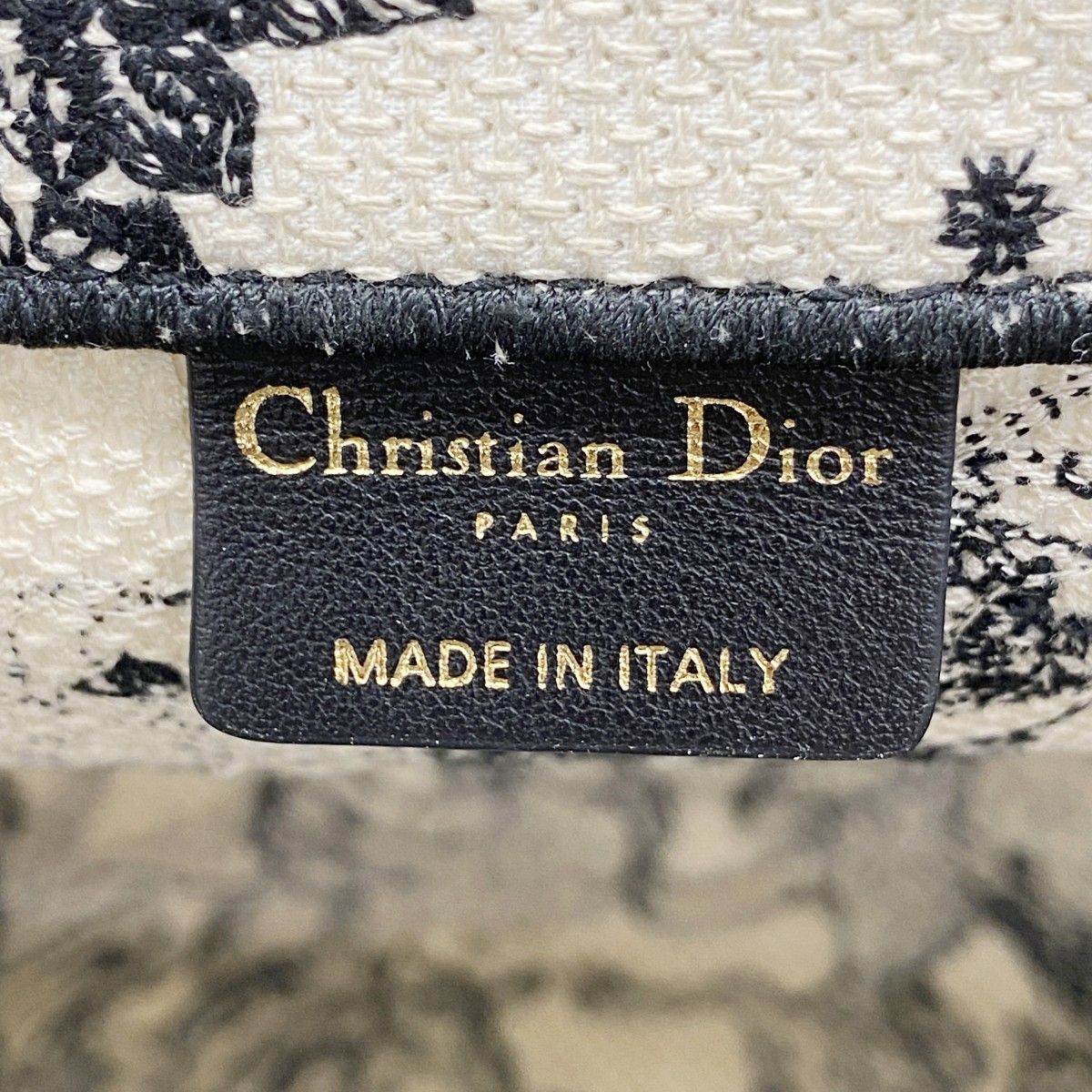 Dior Tote Book Canvas White Black Cles — view 5