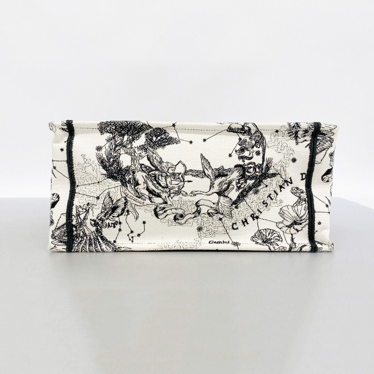 Dior Tote Book Canvas White Black Cles — view 3