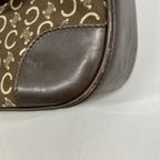 Celine Tote C Macadam Canvas Dark Brown Champagne Gold — view 7