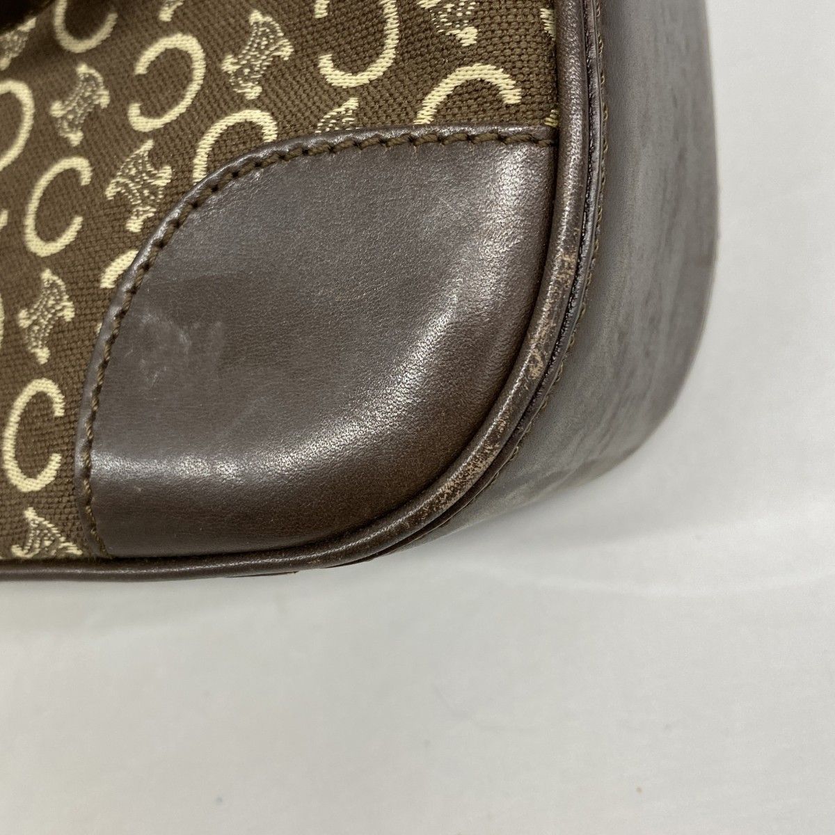 Celine Tote C Macadam Canvas Dark Brown Champagne Gold — view 7
