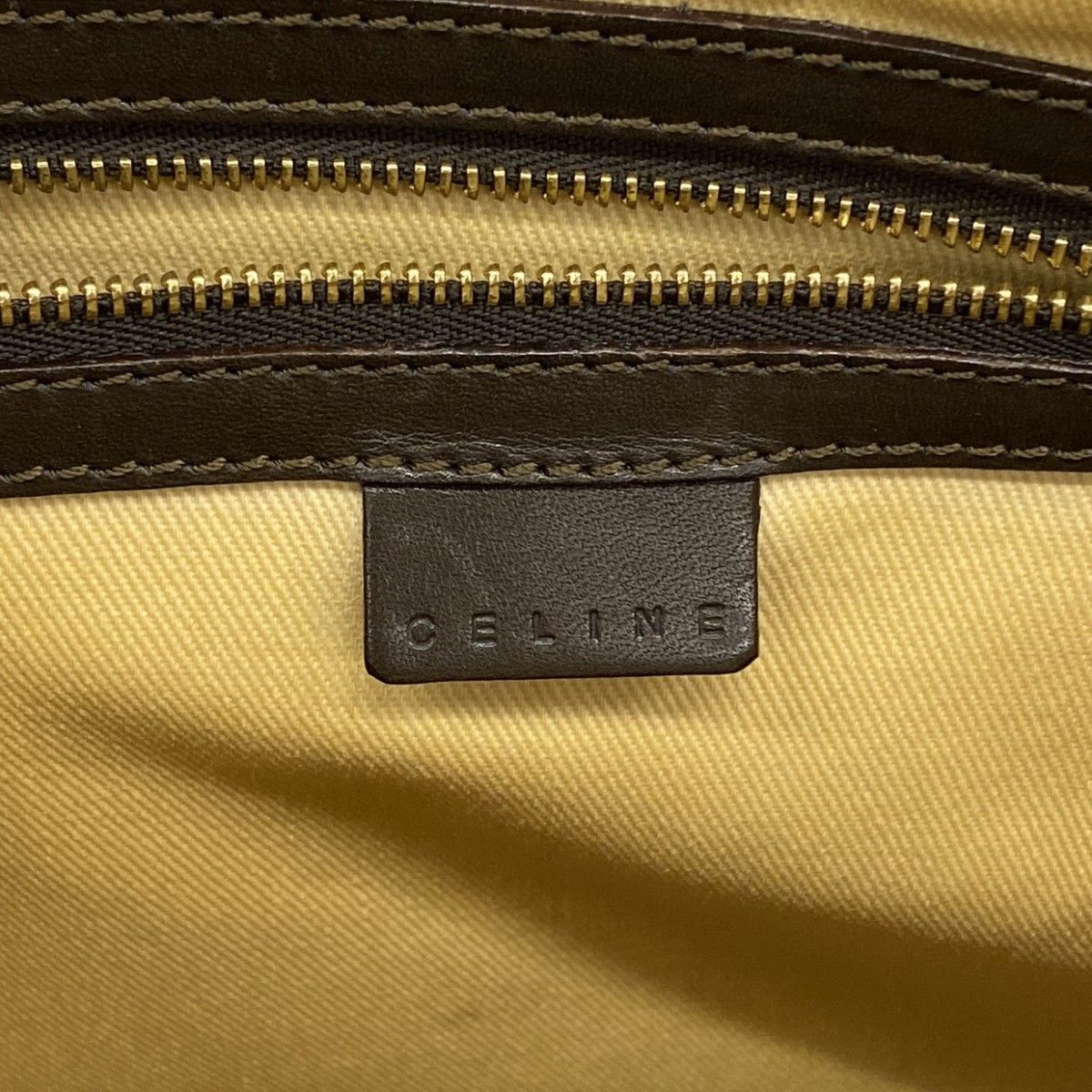 Celine Tote C Macadam Canvas Dark Brown Champagne Gold — view 5
