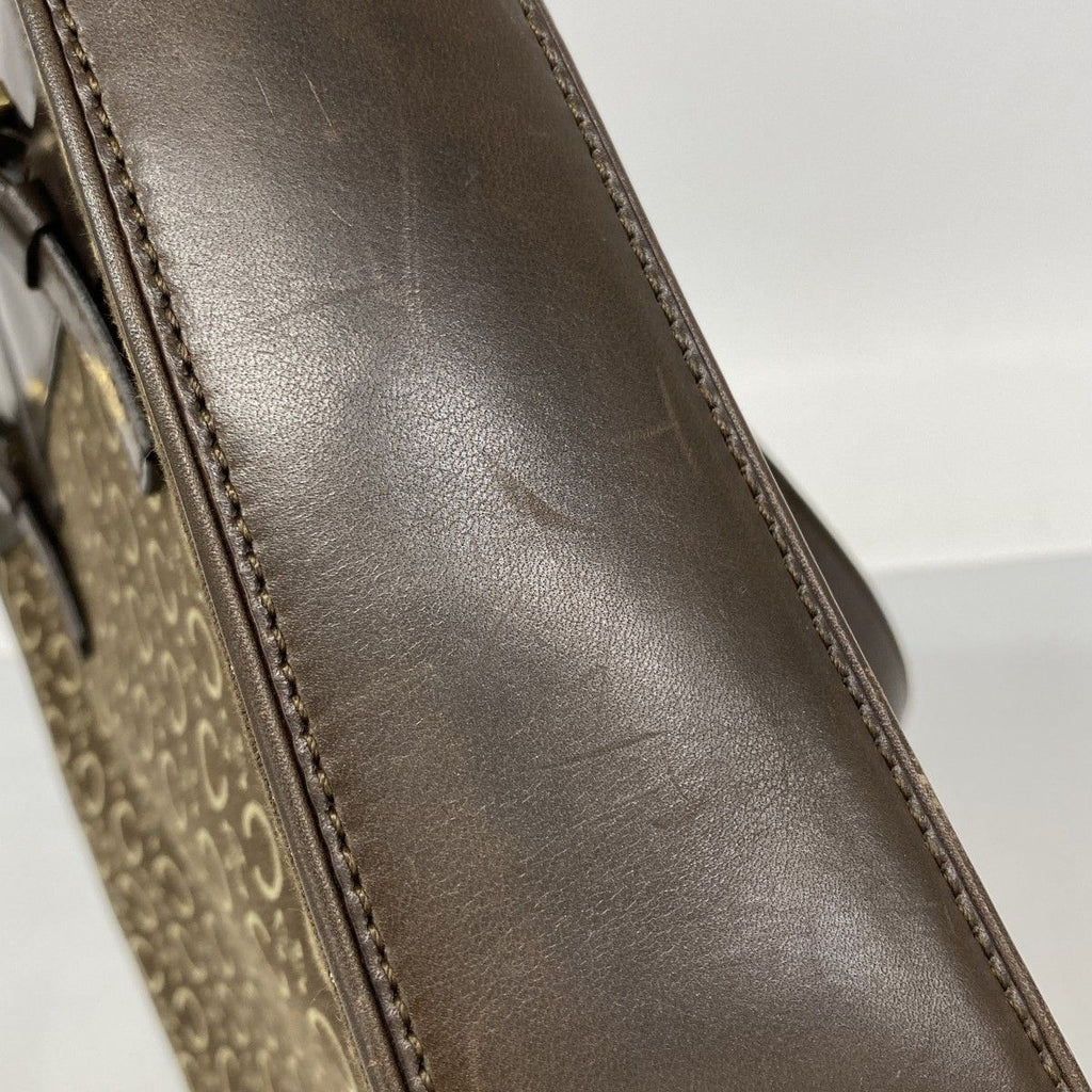 Celine Tote C Macadam Canvas Dark Brown Champagne Gold — view 8