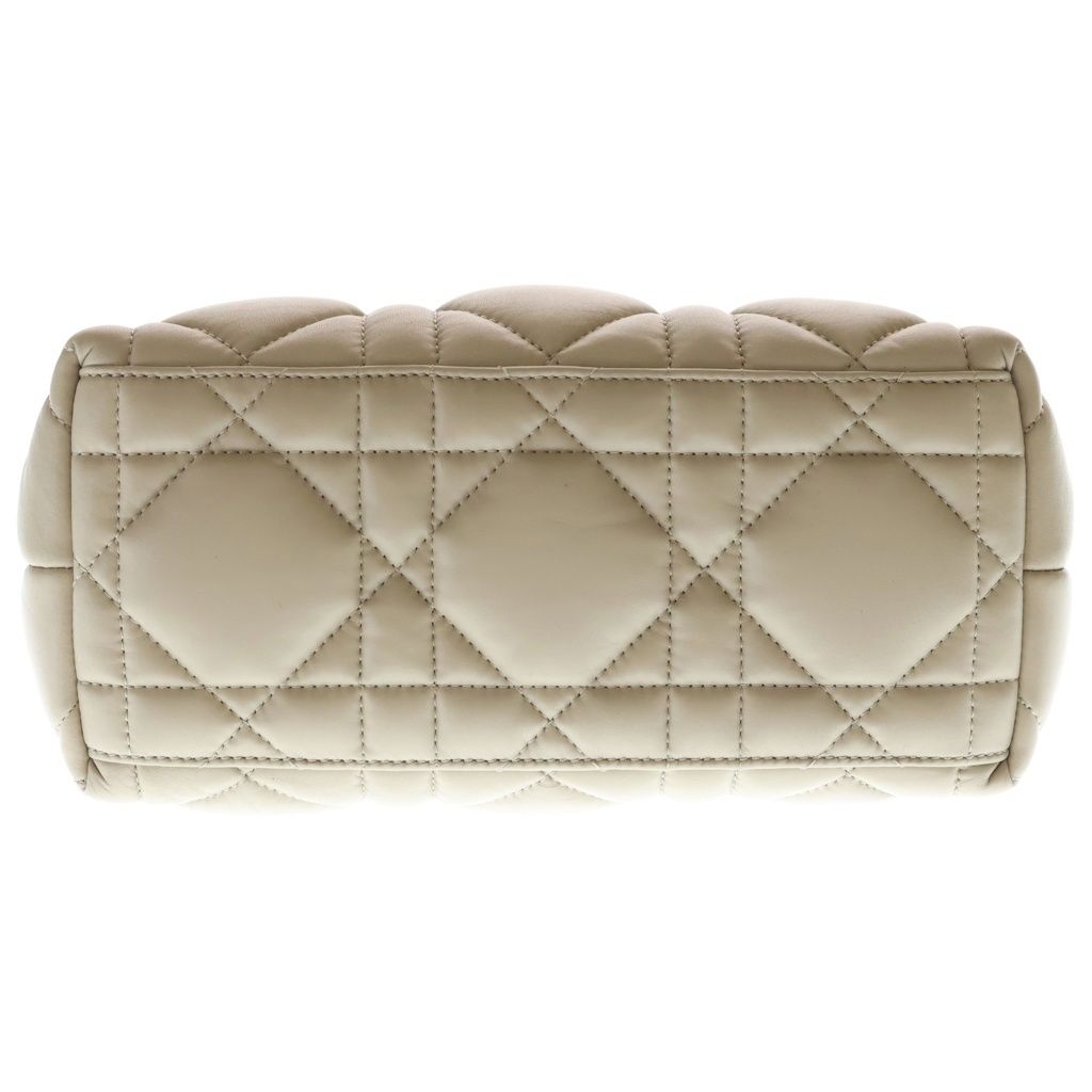 Dior Cannage Small Nomad Pouch Leather Handbag Beige — view 4