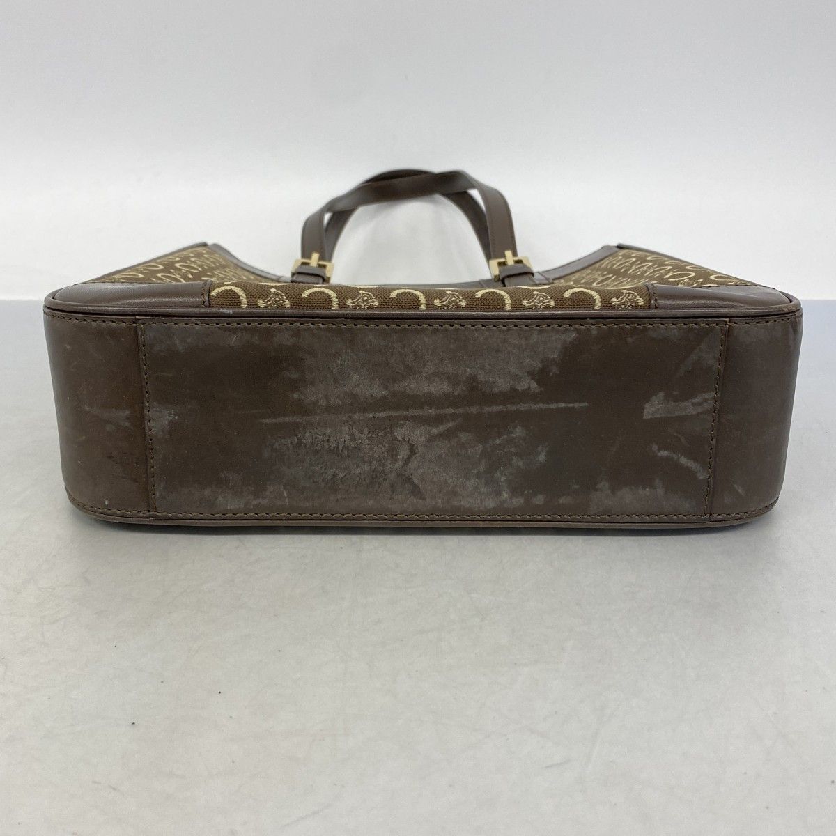 Celine Tote C Macadam Canvas Dark Brown Champagne Gold — view 3