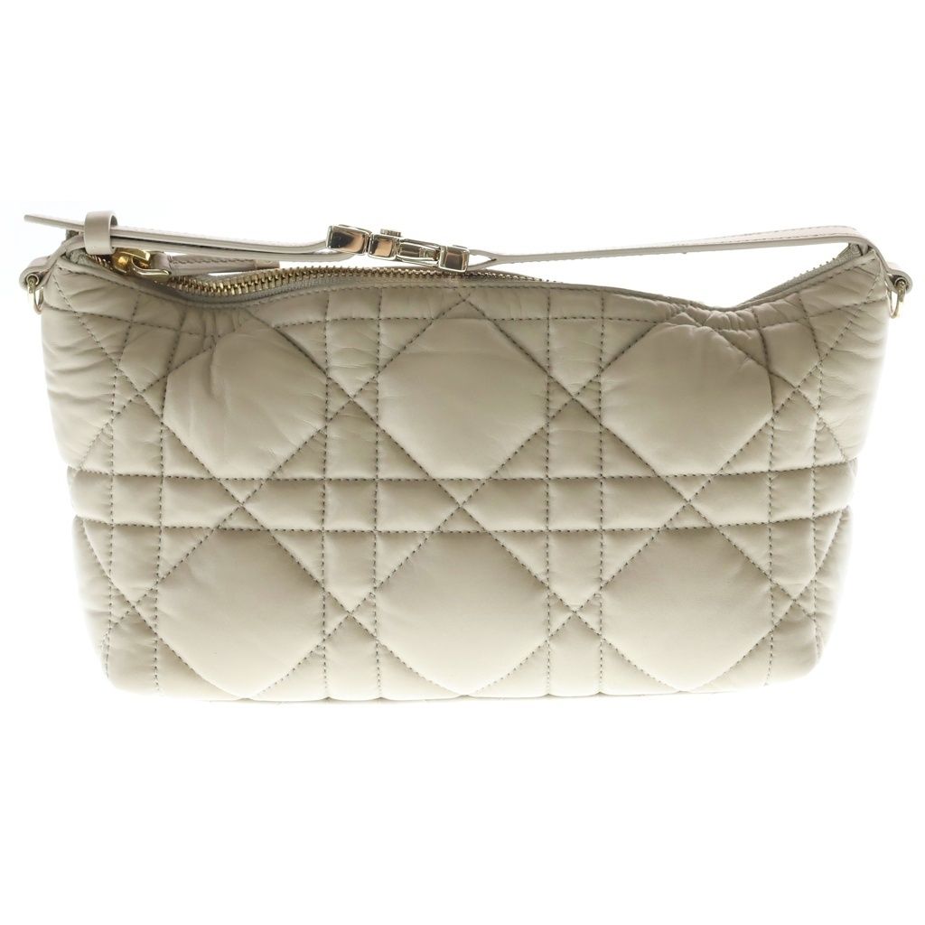 Dior Cannage Small Nomad Pouch Leather Handbag Beige — view 2