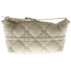 Dior Cannage Small Nomad Pouch Leather Handbag Beige — view 2