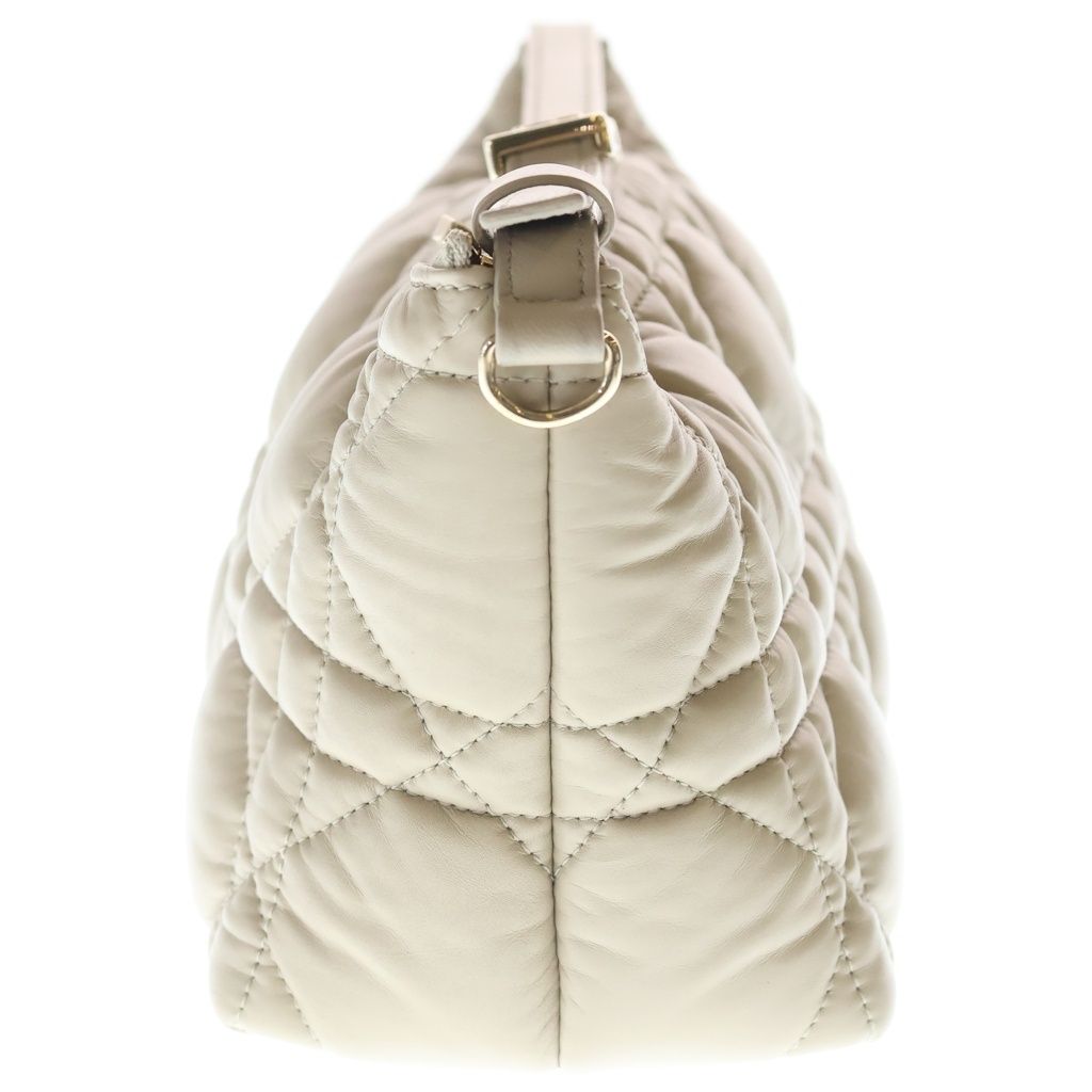 Dior Cannage Small Nomad Pouch Leather Handbag Beige — view 3